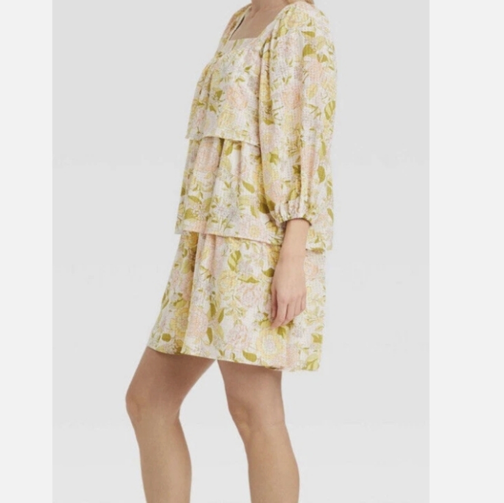 Who What Wear Floral Tiered Dress Size Medium New With Tags Long Sleeves